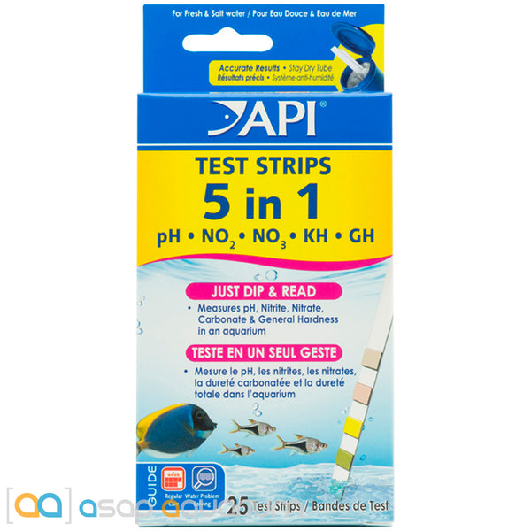 API 5 in 1 Aquarium Water Test Strips, 4 count